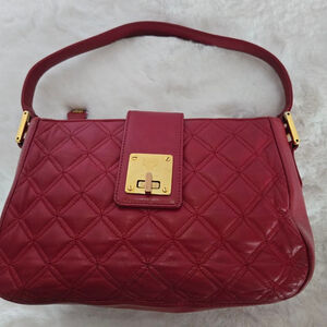 Women's MCM Red Quilted Leather Shoulder / Handbag with COA